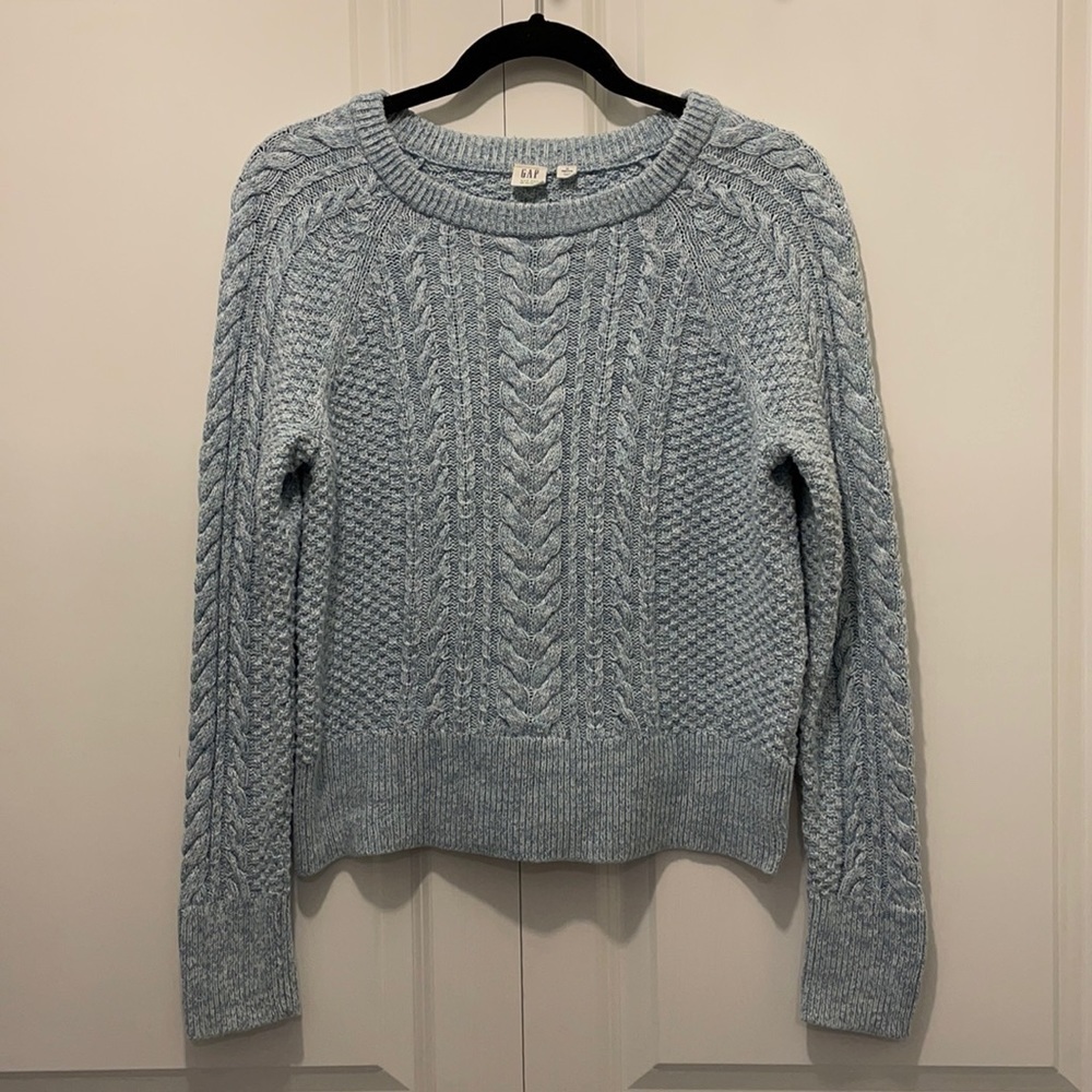 GAP Light Blue Cable Knit Sweater